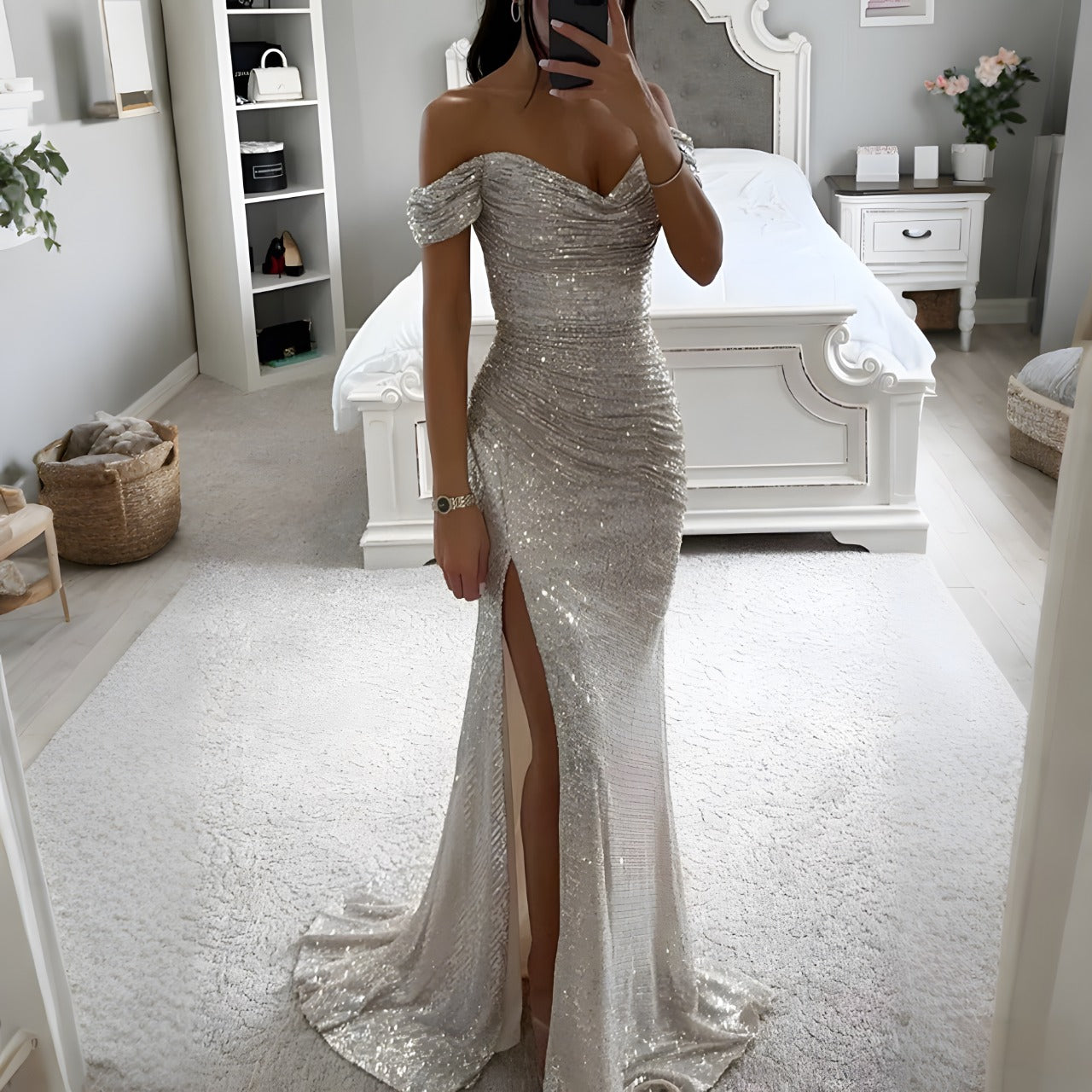 gold dresses plus size ZAPAKA Women Metallic Prom Dress A-Line Sweetheart Crow Neck Dress [200+] Emo Pictures Size:32-34