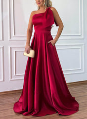 A Line Satin Bridesmaid Dresses With Pockets