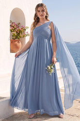 A-Line/Princess One-Shoulder Sleeveless Plus Size Bridesmaid Dresses