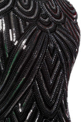 Black Gatsby Glitter Cape Sleeves Fringe 1920s Dress
