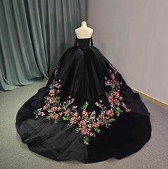 Black Off Shoulder Princess Quinceanera Dress Ball Gown Sweet 16 Dress