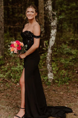 Black Prom Dress Mermaid Corset Long Evening Dress With Appliques