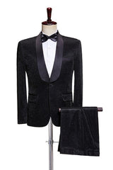Black Two Piece Shawl Lapel Wedding Suit
