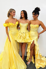 Blush Prom Dress Ruffled Mermaid Long Satin Formal Dress With Slit