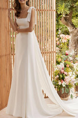 Boho Beach Wedding Dresses with Open Back and Bows