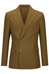 Brown Double Breasted Prom Suit Newest