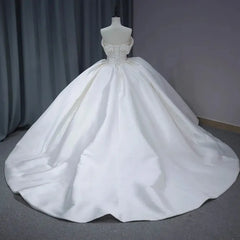 Champagne Chapel Train Princess Quinceanera Dress Elegant Satin Long Sweet 16 Dress Ball Gown Dress
