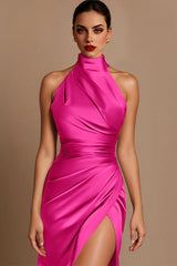 Charmeuse Bridesmaid Dresses With High Split