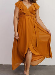 Chiffon Asymmetrical Bridesmaid Dress with Bows