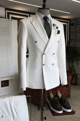 Chris White Double Breasted Peaked Lapel Prom Suit