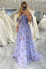 Convertible Prom Dress A Line Tulle Long Evening Dress