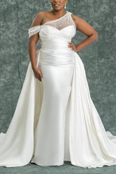 Detachable Satin Wedding Dresses With Beading