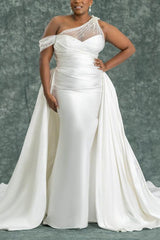 Detachable Satin Wedding Dresses With Beading