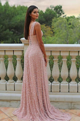 Dreamyannie A Line Satin Prom Dress One Shoulder Sleeveless Pink Formal Dress With Slit