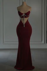Dreamyannie Column Chiffon Strapless Sleeveless Evening Dress With Appliques