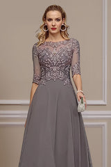 Dreamyannie Dusk A Line Bateau Neck High Low Mother Of The Bride Dress With Lace