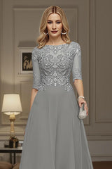 Dreamyannie Dusk A Line Bateau Neck High Low Mother Of The Bride Dress With Lace