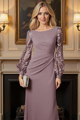 Dreamyannie Dusty Rose Floral Mermaid Floor Length Mother Of The Bride Dress With Lace