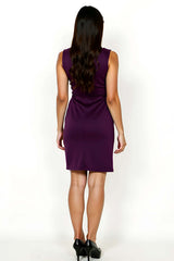 Dreamyannie Scoop Purple Wedding Guest Dress Sleeveless Sheath Short Formal Dress