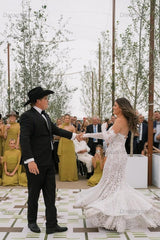 Dreamyannie Strapless Beach Wedding Dress Lace Mermaid Bridal Gown