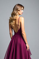 Dreamyannie Tiered Asymmetrical Dark Purple Wedding Guest Dress A Line Formal Dress