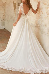 Elegant Lace/Tulle Beach Wedding Dresses With Removable Sleeves