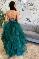 Emerald Green Prom Dress Sweetheart Long Evening Dress