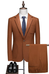 Fashion Brown One Button Prom Men's Suit