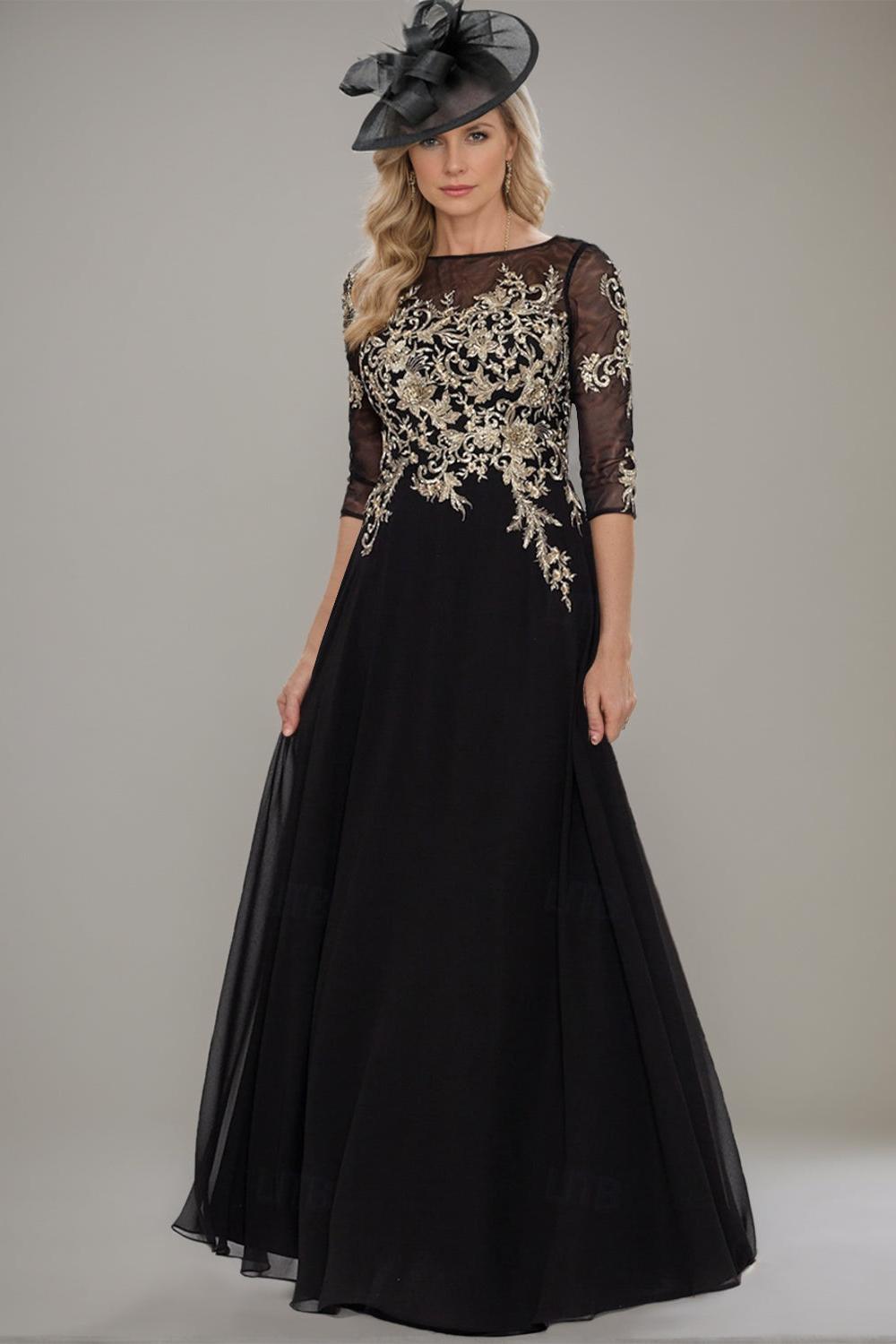 Floor-length A-line Princess Gown with Jewel Neckline and Lace Ruffle Details