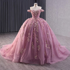 Floral Lace Off the Shoulder Quinceanera Dress Corset Party Ball Gown Sweet 16 Dress