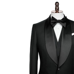 Formal Black Shawl Lapel 3 Piece Wedding Suit
