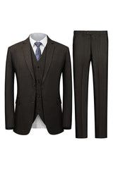 Formal Coffee 3 Piece Notched Lapel Business Suit for Men