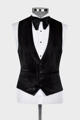 Gold Sequin Three Piece Peaked Lapel Prom Suit