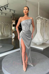 Gorgeous Green Sequins Long Prom Dress With Split