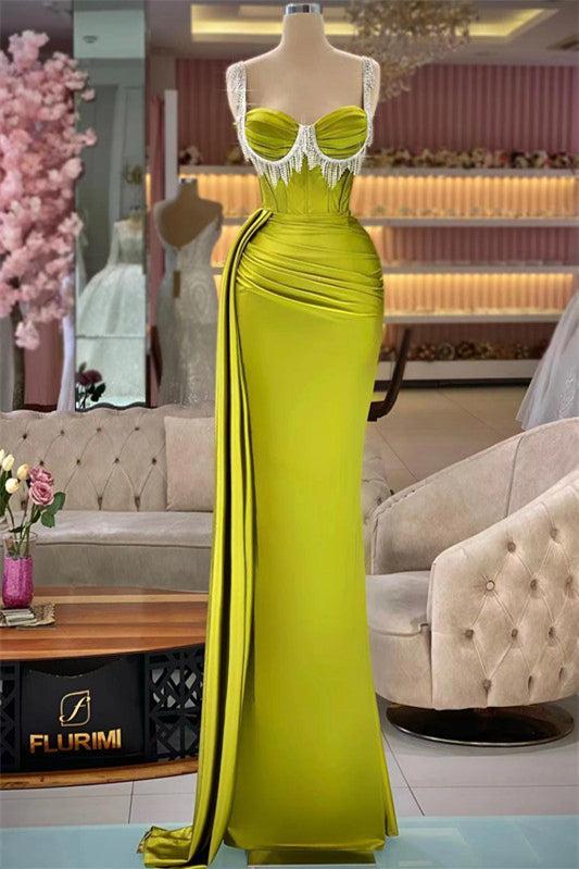 Gorgeous Sleeveless Mermaid Long Evening Dress with Straps and Tassels