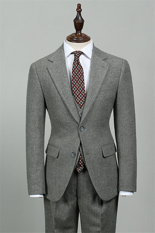 Gray New Arrival 3 Piece Slim Fit Men's Suit