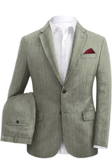 Gray Two Piece Notched Lapel Business Suit