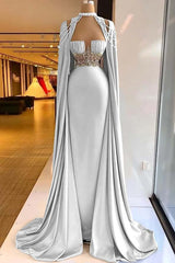 Green Mermaid Prom Dress Halter Neck Beaded Evening Dress