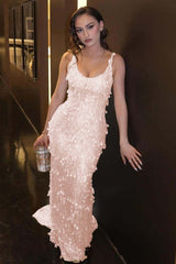 Green Mermaid Prom Dress Sleeveless Scoop Neck Sequined Evening Dress