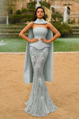 Green Mermaid Prom Dress Sleeveless Strapless Evening Dress With Lace Appliques
