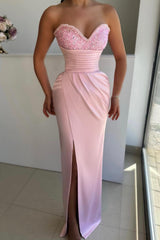 Green Mermaid Prom Dress Sleeveless Sweetheart Beaded Evening Dress