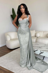 Green Mermaid Prom Dress Sweetheart Sequined Evening Dress