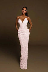Green Mermaid Prom Dress Sweetheart Sleeveless Sequined Evening Dress