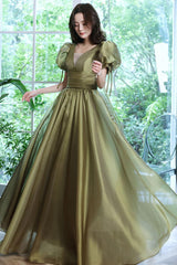 Green Prom Dress Tulle Long Evening Dress