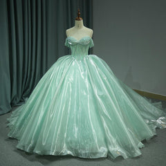Green Quinceanera Dress Sweet 15 Evening Dress Crystal Sleeveless Ball Gown