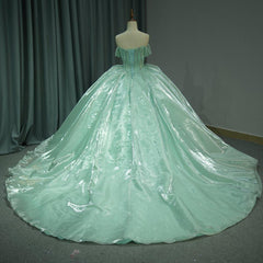 Green Quinceanera Dress Sweet 15 Evening Dress Crystal Sleeveless Ball Gown