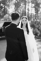 Ivory A Line Strapless Sleeveless Front Spilt Long Tulle Bridal Gown With Appliques