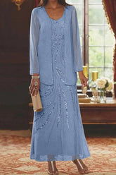 Jacketed Mother of the Bride & Groom Sheath/Column Dresses with Sequins