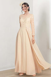Jewel Neck Mother of the Bride A-Line Princess Dresses