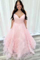 Lilac Prom Dress Ruched Tiered Ruched A Line Lace Long Formal Dress